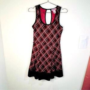 Three Pink Hearts Trixxi Sleeveless Plaid Dress Preppy Work to Weekend Size S